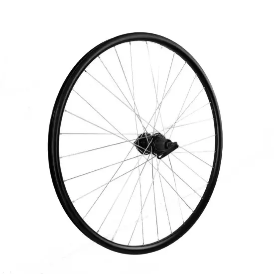 Roata bicicleta 27.5 spate, dubla, butuc aluminiu, disc caseta, Negru (QR)