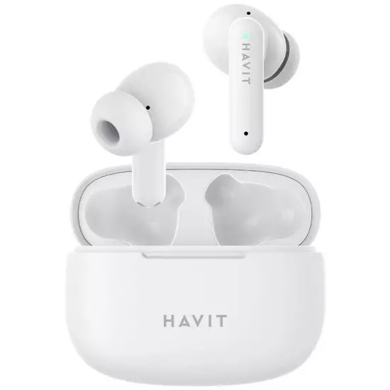 Casti Wireless Havit TW967 True Wireless, 40mAh, IPX4, Control Tactil, 20 Hz-20 kHz, Bluetooth 5.1, Alb