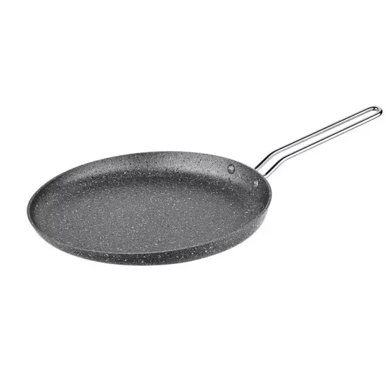 Tigaie pentru clatite OMS 28 cm (2.5 mm), cu finisaj non-stick granit, compatibila cu plite inductie, gaz si electrica, gri